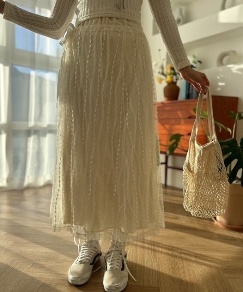 ipugo(イプゴ)の「ipugo/イプゴ レイヤードレース ラップスカート(スカート・レディース・ブラック/アイボリー・FREE)」の16枚目の写真