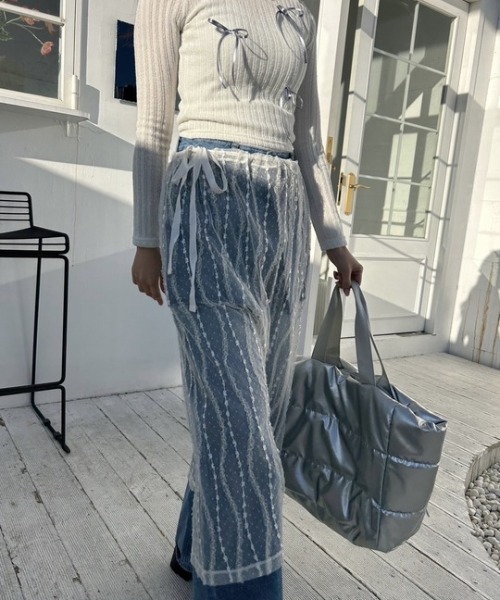 ipugo(イプゴ)の「ipugo/イプゴ レイヤードレース ラップスカート(スカート・レディース・ブラック/アイボリー・FREE)」の13枚目の写真