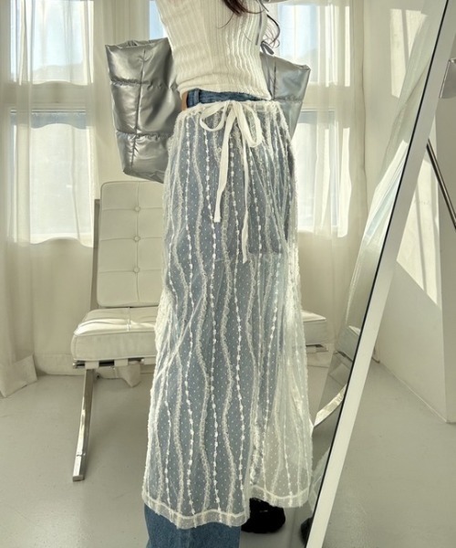 ipugo(イプゴ)の「ipugo/イプゴ レイヤードレース ラップスカート(スカート・レディース・ブラック/アイボリー・FREE)」の14枚目の写真