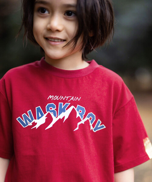 WASK（ワスク）の「【抗菌防臭】裾レイヤード風マウンテンロゴ天竺Tシャツ(100~160cm)（Tシャツ/カットソー・キッズ・ボルドー/ブルー・150cm/120cm/160cm/130cm/140cm/110cm/100cm）」の14枚目の写真