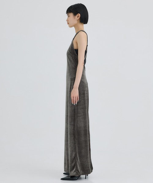 タナカダイスケ　ベロアスカート black lace velour camisole dress – tanakadaisuke