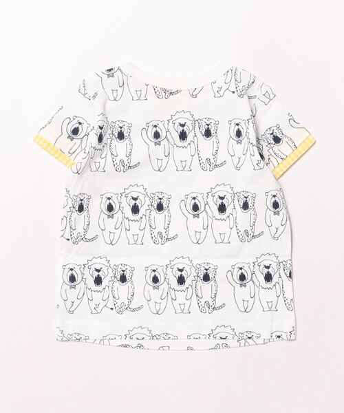 Love&Peace&Money（ラブアンドピースアンドマネー）の「三匹アニマル総柄半袖Tシャツ（Tシャツ/カットソー・キッズ・レッド/オフホワイト・80ｃｍ/90cm/100cm/110cm/120cm/130cm）」の9枚目の写真