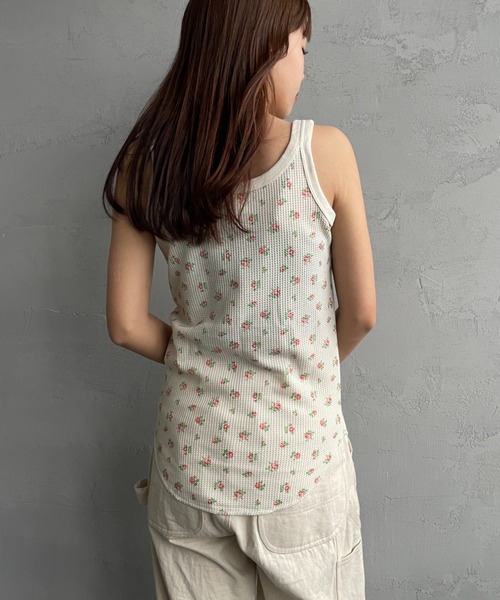 WEB限定】[JEMORGAN/ジェーイーモーガン] TCワッフル 花柄タンクトップ