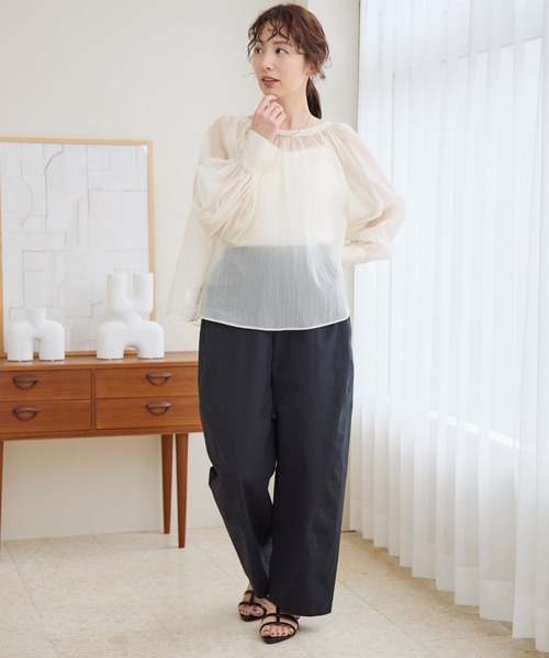 LEPSIM（レプシィム）の「コットンカーブパンツ　109608（その他パンツ・レディース・アイボリー/ベージュ/カーキ/ブラック・FREE）」の9枚目の写真