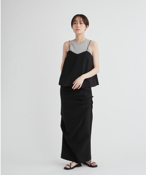 emmi(エミ)の「クロップドアメスリタンクトップ(タンクトップ・レディース・バーガンディー/ライトベージュ/ブラック/グレー・FREE)」の8枚目の写真