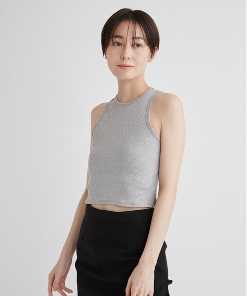 emmi(エミ)の「クロップドアメスリタンクトップ(タンクトップ・レディース・バーガンディー/ライトベージュ/ブラック/グレー・FREE)」の12枚目の写真