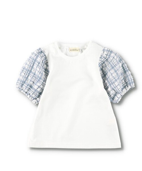 BRANSHES（ブランシェス）の「ポコポコチェックバルーン半袖Tシャツ（Tシャツ/カットソー・キッズ・杢グレー/オフホワイト/ブラック・110/150/130/120/140/100/90/80）」の12枚目の写真