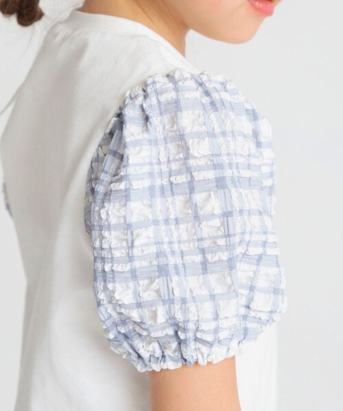 BRANSHES（ブランシェス）の「ポコポコチェックバルーン半袖Tシャツ（Tシャツ/カットソー・キッズ・杢グレー/オフホワイト/ブラック・110/150/130/120/140/100/90/80）」の16枚目の写真