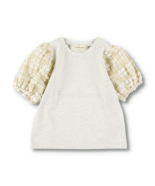 BRANSHES（ブランシェス）の「ポコポコチェックバルーン半袖Tシャツ（Tシャツ/カットソー・キッズ・杢グレー/オフホワイト/ブラック・110/150/130/120/140/100/90/80）」の19枚目の写真