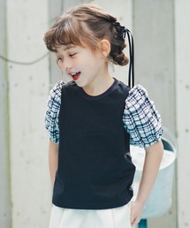 BRANSHES（ブランシェス）の「ポコポコチェックバルーン半袖Tシャツ（Tシャツ/カットソー）」