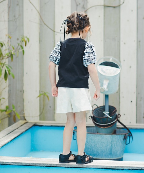 BRANSHES（ブランシェス）の「ポコポコチェックバルーン半袖Tシャツ（Tシャツ/カットソー・キッズ・杢グレー/オフホワイト/ブラック・110/150/130/120/140/100/90/80）」の11枚目の写真