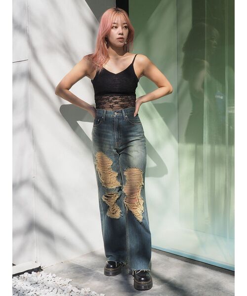 EVRIS（エヴリス）の「シアーレースキャミソール（キャミソール・レディース・ブラック/グリーン/ホワイト・FREE）」の9枚目の写真