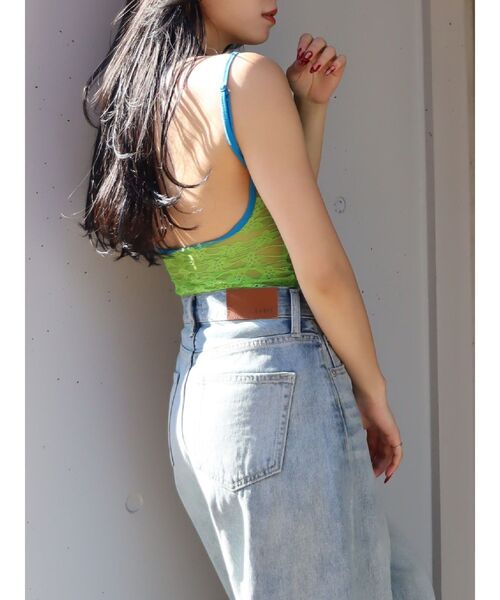 EVRIS（エヴリス）の「シアーレースキャミソール（キャミソール・レディース・ブラック/グリーン/ホワイト・FREE）」の3枚目の写真