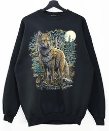 【ヴィンテージ古着】90's TULTEX/タルテックス オオカミ アニマルプリント スウェット USA製