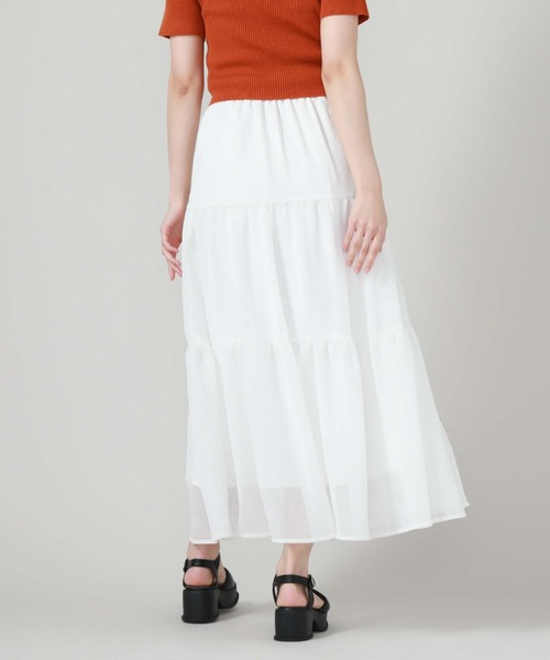 archives（アルシーヴ）の「ラメ楊柳ティアードスカート（スカート・レディース・ブルー/オフホワイト/ブラック/グリーン・MEDIUM）」の10枚目の写真