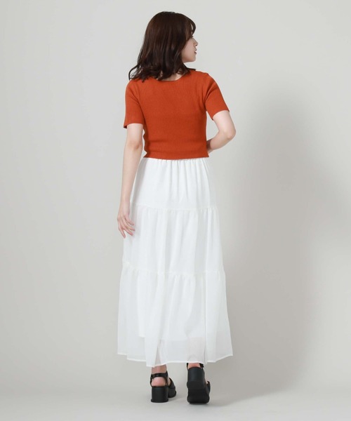 archives（アルシーヴ）の「ラメ楊柳ティアードスカート（スカート・レディース・ブルー/オフホワイト/ブラック/グリーン・MEDIUM）」の15枚目の写真