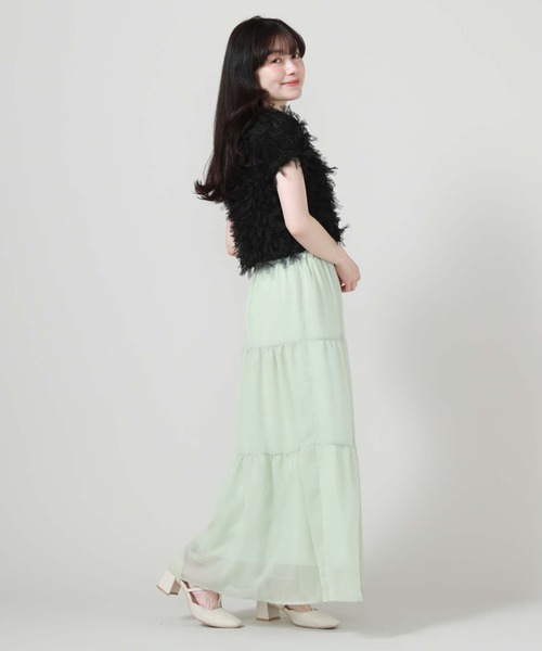 archives（アルシーヴ）の「ラメ楊柳ティアードスカート（スカート・レディース・ブルー/オフホワイト/ブラック/グリーン・MEDIUM）」の21枚目の写真