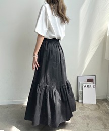 ギャザーデザインロングスカート