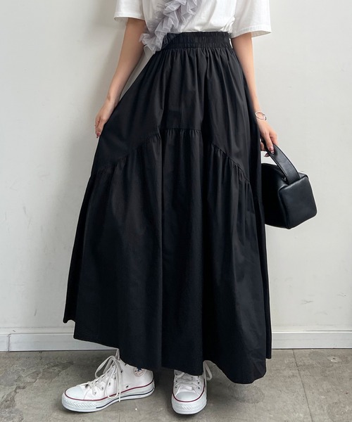 Futier land（フューティアランド）の「ギャザーデザインロングスカート（スカート・レディース・ホワイト/ブラック/モカ・FREE）」の19枚目の写真