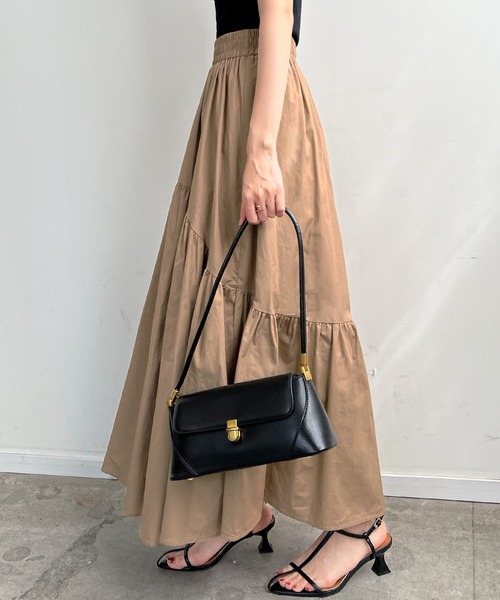 ギャザーデザインロングスカート（スカート）｜Futier land（フュー