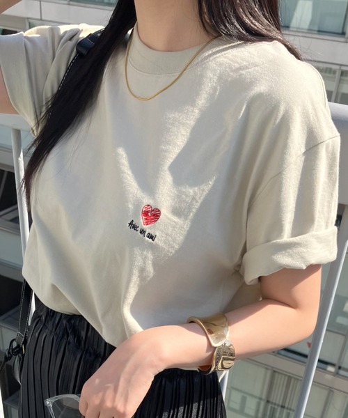 sakishimatokyo(サキシマトーキョー)の「ワンポイント/バックプリントロゴTシャツ(Tシャツ/カットソー・レディース・オフホワイト/ブラック系その他/ピンク/ブラック/ホワイト/ベージュ/ブラック系その他2・FREE)」の6枚目の写真