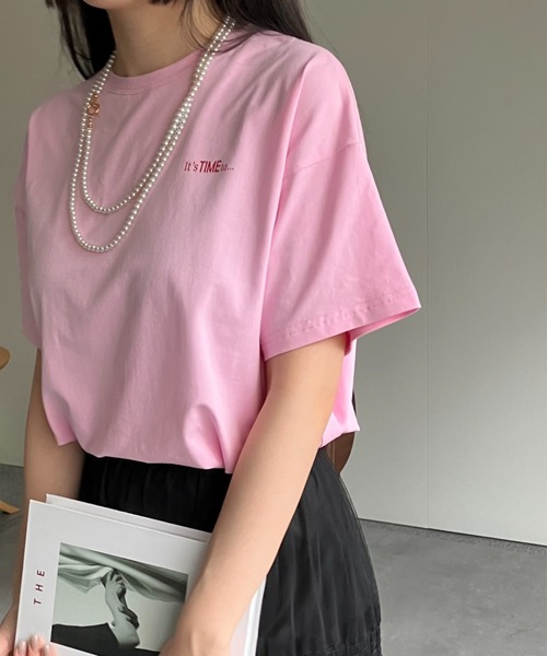 sakishimatokyo(サキシマトーキョー)の「ワンポイント/バックプリントロゴTシャツ(Tシャツ/カットソー・レディース・オフホワイト/ブラック系その他/ピンク/ブラック/ホワイト/ベージュ/ブラック系その他2・FREE)」の7枚目の写真