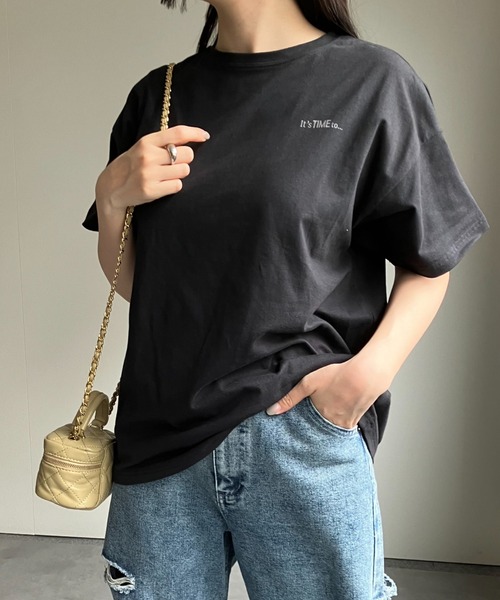 sakishimatokyo(サキシマトーキョー)の「ワンポイント/バックプリントロゴTシャツ(Tシャツ/カットソー・レディース・オフホワイト/ブラック系その他/ピンク/ブラック/ホワイト/ベージュ/ブラック系その他2・FREE)」の12枚目の写真