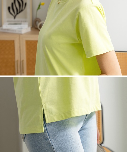 CHAN ME(チャンミ)の「綿100%VネックTシャツ(Tシャツ/カットソー・レディース・チャコールグレー/ブラック/ライトブルー/イエロー/ホワイト/ピンク・MEDIUM/LARGE/X-LARGE)」の11枚目の写真