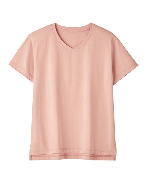 CHAN ME(チャンミ)の「綿100%VネックTシャツ(Tシャツ/カットソー・レディース・チャコールグレー/ブラック/ライトブルー/イエロー/ホワイト/ピンク・MEDIUM/LARGE/X-LARGE)」の7枚目の写真