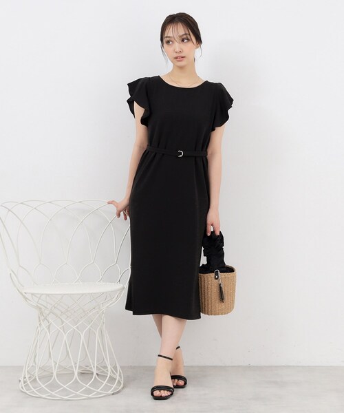 【未使用に近い美品】アメノチハレ　ドライタッチフレアスリーブワンピース　完売品 index（インデックス）の「◇ストレッチフレアスリーブワンピース【防