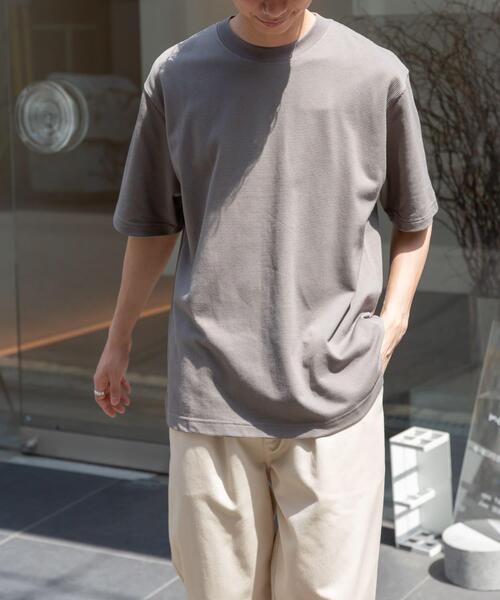 FORK&SPOON（フォークアンドスプーン）の「FORK&SPOON　TCワッフルショートスリーブTシャツ（Tシャツ/カットソー・メンズ・オフホワイト/チャコールグレー/モカ・4/5）」の3枚目の写真