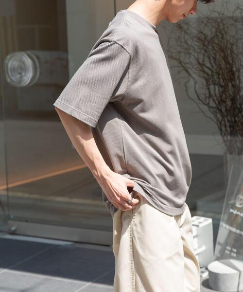 FORK&SPOON（フォークアンドスプーン）の「FORK&SPOON　TCワッフルショートスリーブTシャツ（Tシャツ/カットソー・メンズ・オフホワイト/チャコールグレー/モカ・4/5）」の14枚目の写真