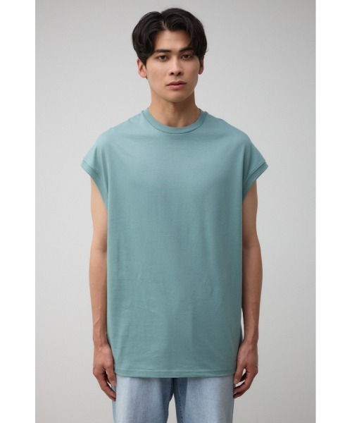 AZUL by moussy（アズールバイマウジー）の「オーバーサイズノースリーブトップス（Tシャツ/カットソー・メンズ・ホワイト/ライトブルー/ブラック・FREE）」の10枚目の写真