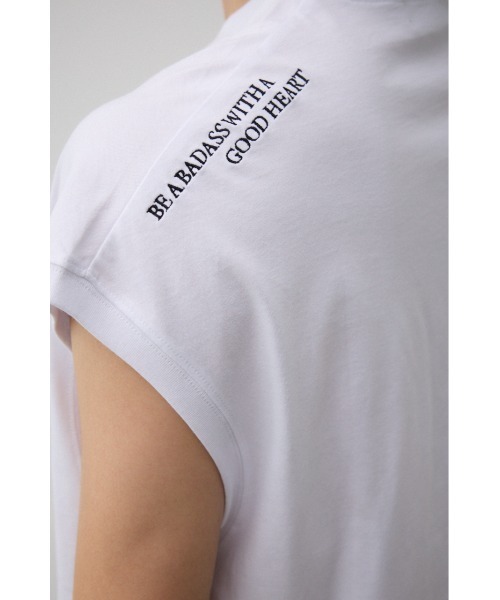 AZUL by moussy（アズールバイマウジー）の「オーバーサイズノースリーブトップス（Tシャツ/カットソー・メンズ・ホワイト/ライトブルー/ブラック・FREE）」の14枚目の写真