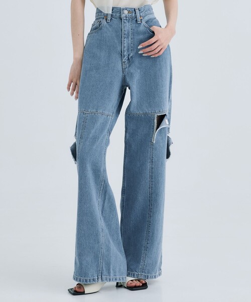 kotohayokozawa（コトハヨコザワ）の「【kotohayokozawa/コトハヨコザワ】《STUDIOUS別注》デニムパンツ（デニムパンツ・レディース・ブラック/ライトブルー・S/M）」の2枚目の写真