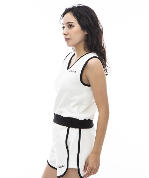 BILLABONG（ビラボン）の「BILLABONG レディース 【CHILLWEAR】 PILE RINGER TANK TOP タンクトップ 【2024年夏モデル】/ビラボンパイル地タンクトップ（タンクトップ・レディース・ブラック/ホワイト/ブルー・MEDIUM）」の11枚目の写真
