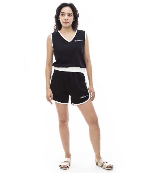 BILLABONG（ビラボン）の「BILLABONG レディース 【CHILLWEAR】 PILE RINGER TANK TOP タンクトップ 【2024年夏モデル】/ビラボンパイル地タンクトップ（タンクトップ・レディース・ブラック/ホワイト/ブルー・MEDIUM）」の6枚目の写真