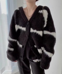 ROOPTOKYO | ▲Knit cardigan with color scheme / 配色柄ニットカーディガン(カーディガン/ボレロ)