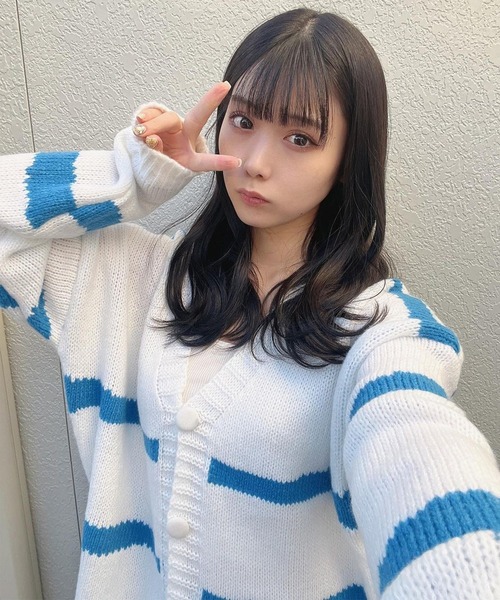 ROOPTOKYO(ループトウキョウ)の「▲Knit cardigan with color scheme / 配色柄ニットカーディガン(カーディガン/ボレロ・レディース・ブルー/ピンク/ブラック・FREE)」の19枚目の写真