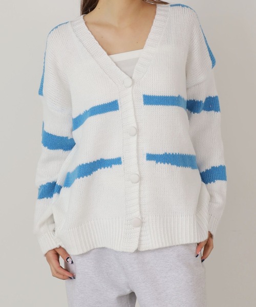 ROOPTOKYO(ループトウキョウ)の「▲Knit cardigan with color scheme / 配色柄ニットカーディガン(カーディガン/ボレロ・レディース・ブルー/ピンク/ブラック・FREE)」の15枚目の写真