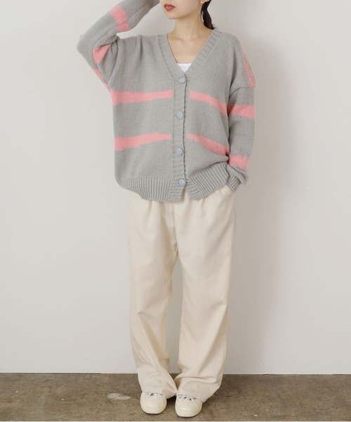 ROOPTOKYO(ループトウキョウ)の「▲Knit cardigan with color scheme / 配色柄ニットカーディガン(カーディガン/ボレロ・レディース・ブルー/ピンク/ブラック・FREE)」の18枚目の写真