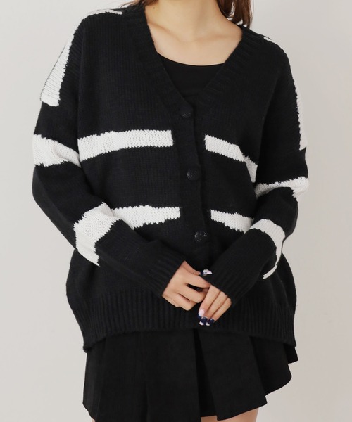 ROOPTOKYO(ループトウキョウ)の「▲Knit cardigan with color scheme / 配色柄ニットカーディガン(カーディガン/ボレロ・レディース・ブルー/ピンク/ブラック・FREE)」の13枚目の写真