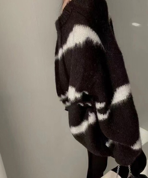 ROOPTOKYO(ループトウキョウ)の「▲Knit cardigan with color scheme / 配色柄ニットカーディガン(カーディガン/ボレロ・レディース・ブルー/ピンク/ブラック・FREE)」の22枚目の写真