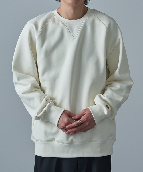 Carhartt WIP(カーハートダブリューアイピー)の「【Carhartt WIP】CHASE SWEATSHIRT I033660(スウェット・メンズ・ホワイト/グリーン/ブラック/グレー/オリーブ/ダークブラウン/ライトグレー/ネイビー・M/L)」の3枚目の写真