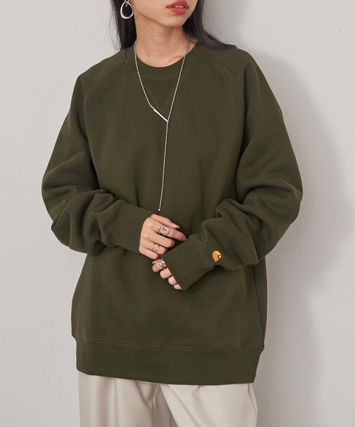 Carhartt WIP(カーハートダブリューアイピー)の「【Carhartt WIP】CHASE SWEATSHIRT I033660(スウェット・メンズ・ホワイト/グリーン/ブラック/グレー/オリーブ/ダークブラウン/ライトグレー/ネイビー・M/L)」の6枚目の写真