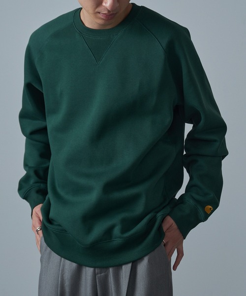 Carhartt WIP(カーハートダブリューアイピー)の「【Carhartt WIP】CHASE SWEATSHIRT I033660(スウェット・メンズ・ホワイト/グリーン/ブラック/グレー/オリーブ/ダークブラウン/ライトグレー/ネイビー・M/L)」の7枚目の写真