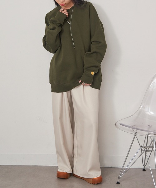 Carhartt WIP(カーハートダブリューアイピー)の「【Carhartt WIP】CHASE SWEATSHIRT I033660(スウェット・メンズ・ホワイト/グリーン/ブラック/グレー/オリーブ/ダークブラウン/ライトグレー/ネイビー・M/L)」の16枚目の写真