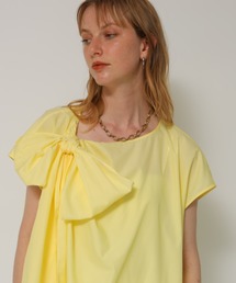 【 CADUNE 】　サイドリボン　ターコイズ　ブラウス　ボウタイ　カドュネ　緑 CADUNE（カデュネ）の「サイドリボンブラウス（シャツ/ブラウス