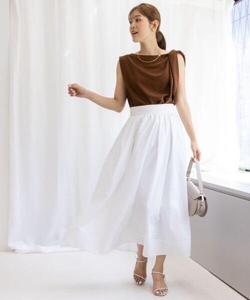 NOLLEY’S（ノーリーズ）の「ライトジョーゼットねじりブラウス（シャツ/ブラウス・レディース・ブラウン/イエロー・38）」の4枚目の写真