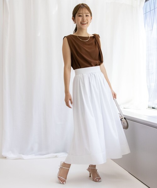 NOLLEY’S（ノーリーズ）の「ライトジョーゼットねじりブラウス（シャツ/ブラウス・レディース・ブラウン/イエロー・38）」の5枚目の写真